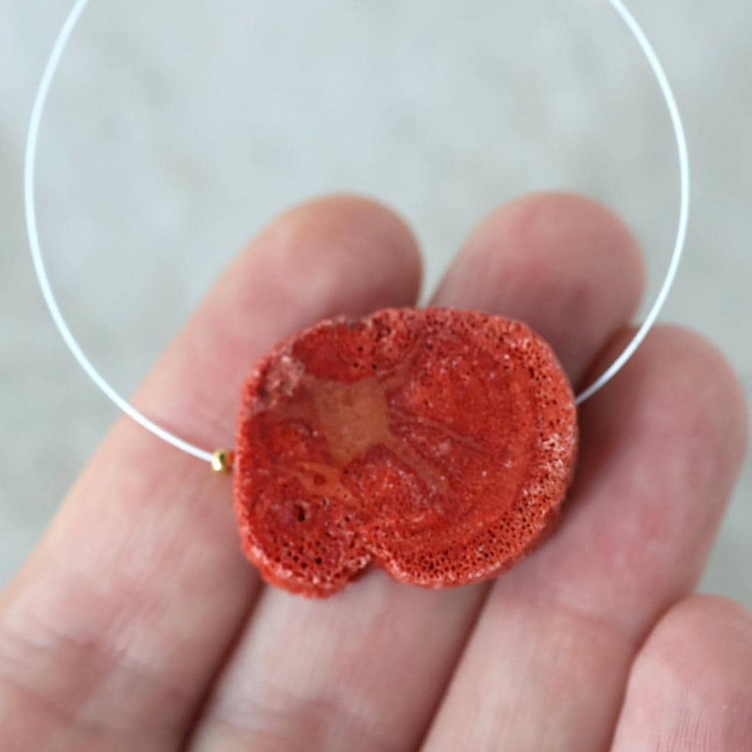 20mm Large Sponge Coral Slice Bead Natural Raw Coral Gemstone for DIY Jewelry Making Pendant
