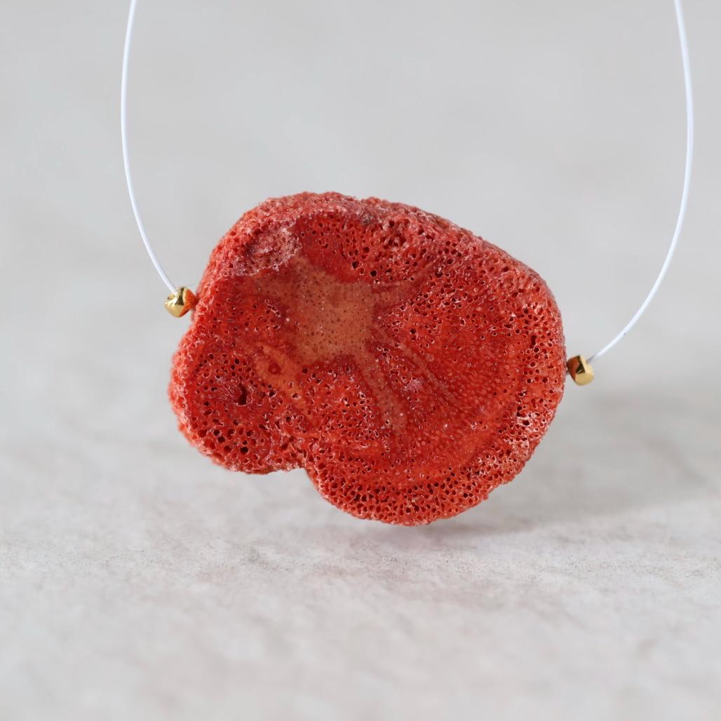 20mm Large Sponge Coral Slice Bead Natural Raw Coral Gemstone for DIY Jewelry Making Pendant