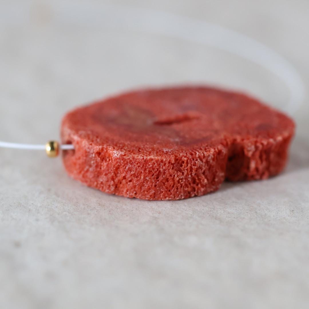 20mm Large Sponge Coral Slice Bead Natural Raw Coral Gemstone for DIY Jewelry Making Pendant