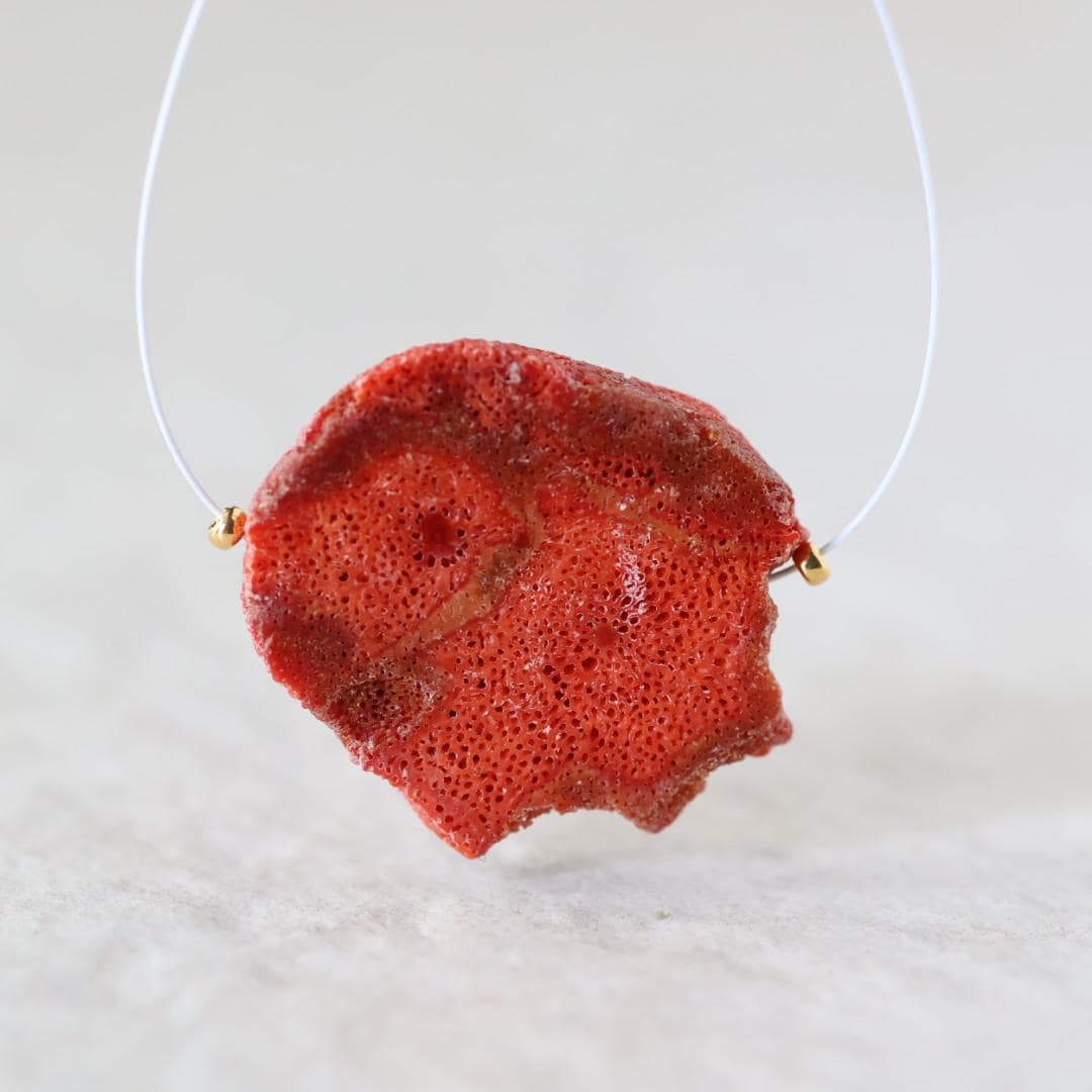 25mm Large Sponge Coral Slice Bead Natural Raw Coral Gemstone for DIY Jewelry Making Pendant