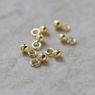 2mm 24k Gold Vermeil Ball Drop Beads 5 Pcs Pendant Charms Spacers Ball with Hoop for DIY Jewelry Making