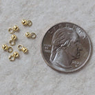 2mm 24k Gold Vermeil Ball Drop Beads 5 Pcs Pendant Charms Spacers Ball with Hoop for DIY Jewelry Making
