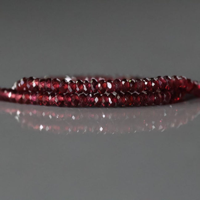 2mm 3mm AAA Pyrope Garnet Beads Rondelle Faceted Beads 15" Natural Red Garnet Gemstone Beads DIY Jewelry Making Gift