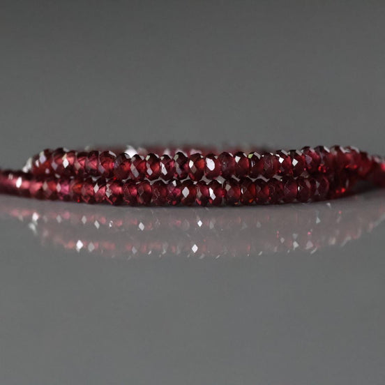 2mm 3mm AAA Pyrope Garnet Beads Rondelle Faceted Beads 15" Natural Red Garnet Gemstone Beads DIY Jewelry Making Gift
