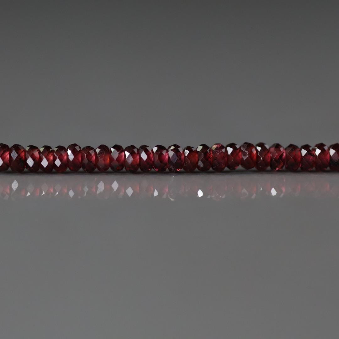 2mm 3mm AAA Pyrope Garnet Faceted Rondelle Beads 15"