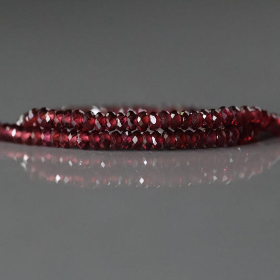 2mm 3mm AAA Pyrope Garnet Faceted Rondelle Beads 15"