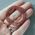 2mm Almandine Garnet Beads - Tiny Faceted Round Natural Gemstone 15" Strand