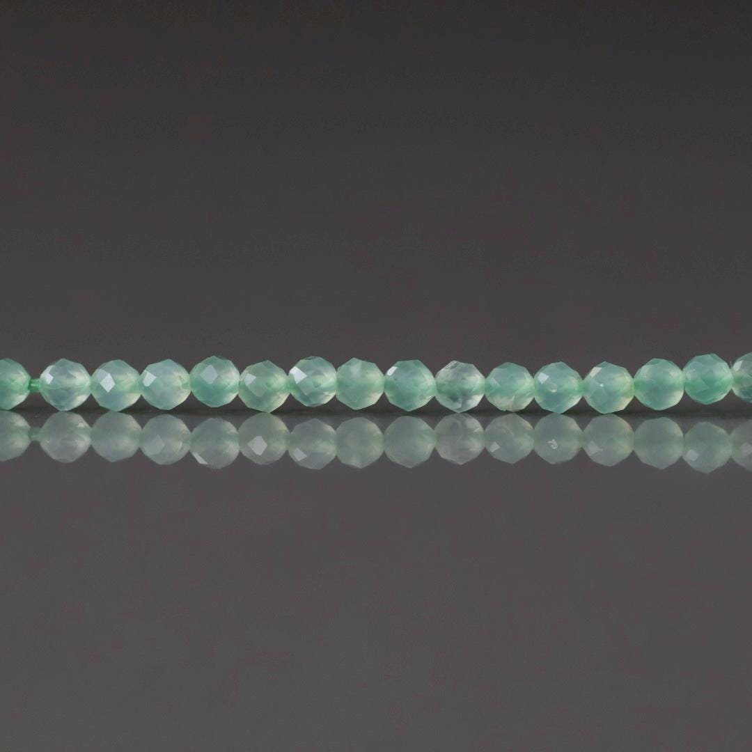 2mm AAA Australian Chrysoprase Beads - Tiny Faceted Round Natural Gemstone 13" Strand