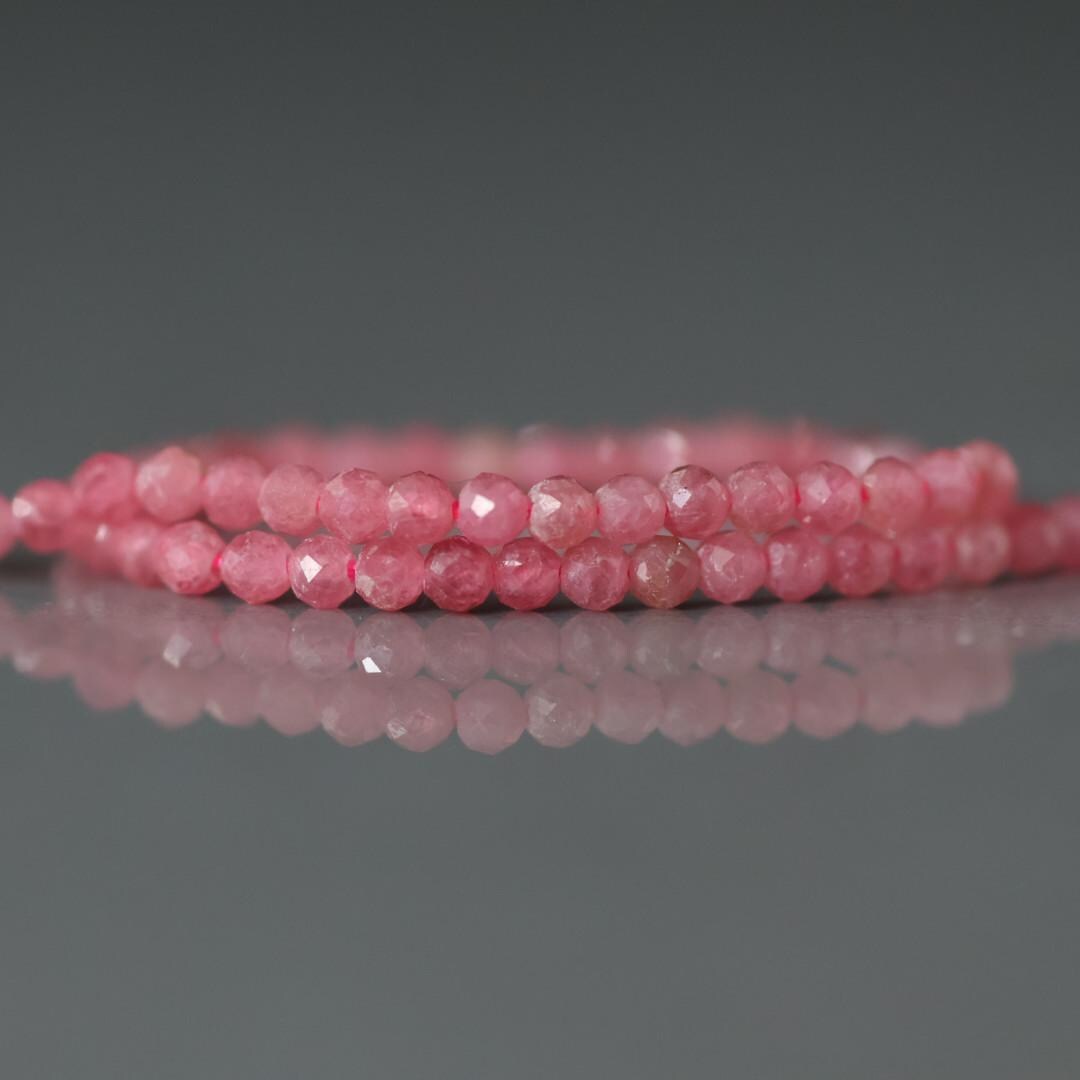 2mm AAA Rhodonite Beads Faceted 15" Pink Genuine Gemstone Beads for Jewelry Making Beading Craft Gift Beads Self-Love Abundance