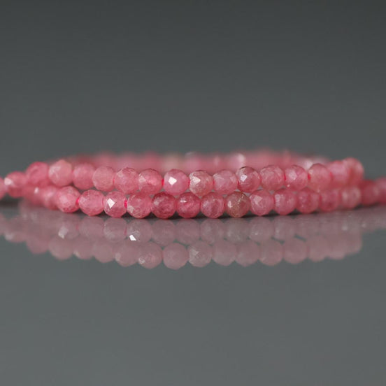 2mm AAA Rhodonite Beads Faceted 15" Pink Genuine Gemstone Beads for Jewelry Making Beading Craft Gift Beads Self-Love Abundance