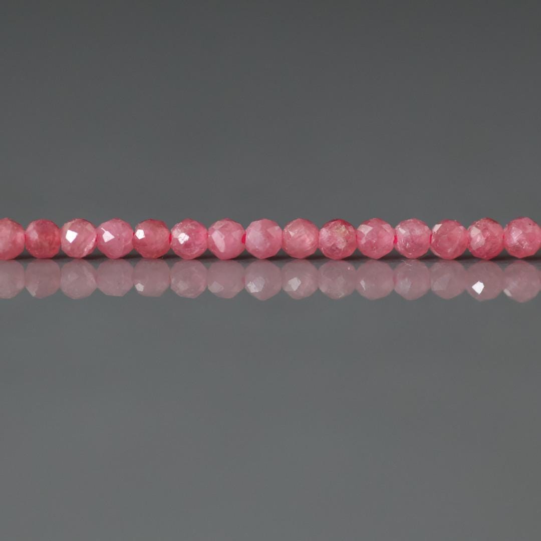 2mm AAA Brazilian Rhodonite Faceted Round Beads 15"