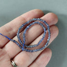 2mm Iolite Beads - Tiny Faceted Cube Natural Gemstone 7" Strand