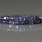 2mm Iolite Beads - Tiny Faceted Cube Natural Gemstone 7" Strand