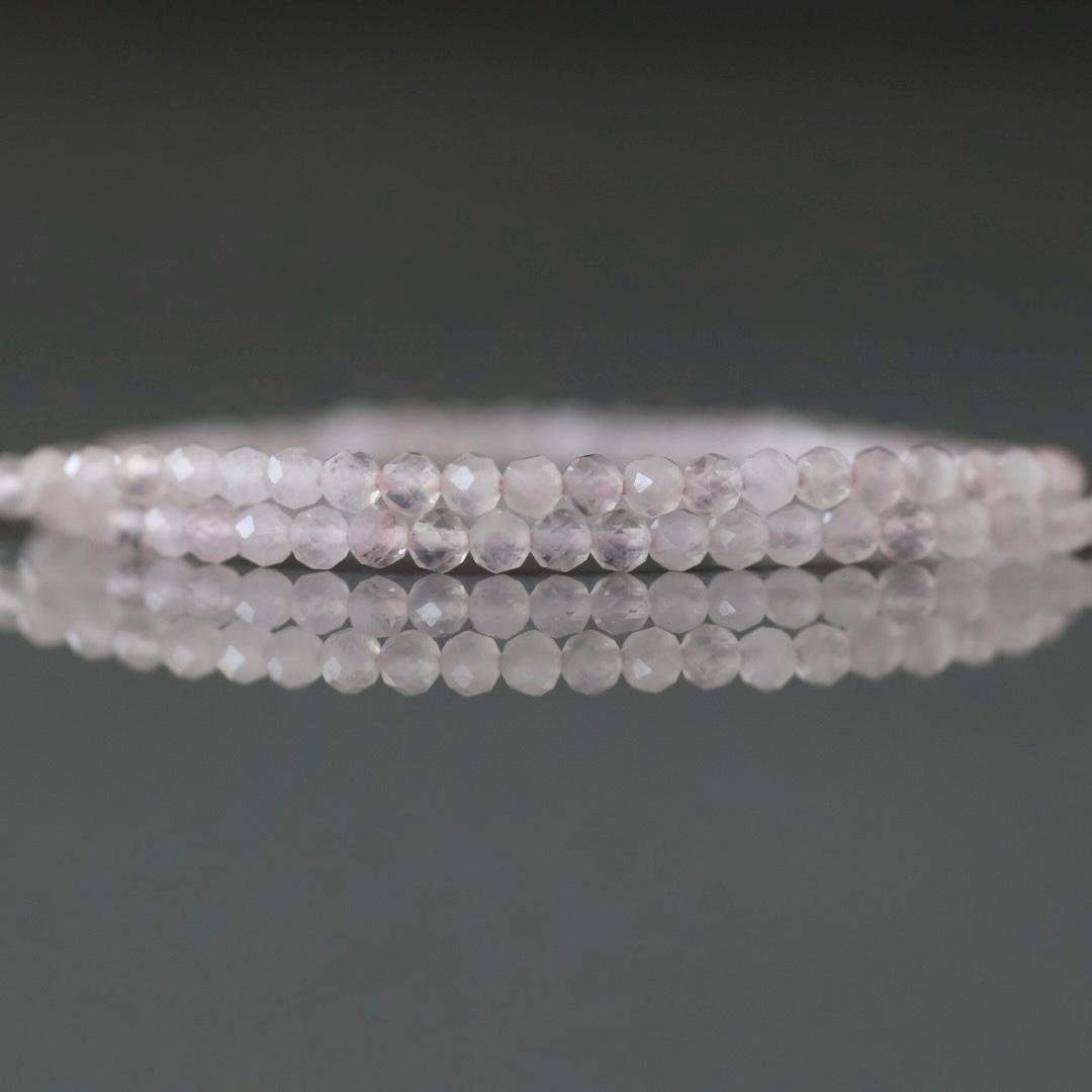 2mm AAA Pink Morganite Beads - Tiny Faceted Round Natural Gemstone 15" Strand