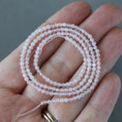 2mm AAA Pink Morganite Beads - Tiny Faceted Round Natural Gemstone 15" Strand