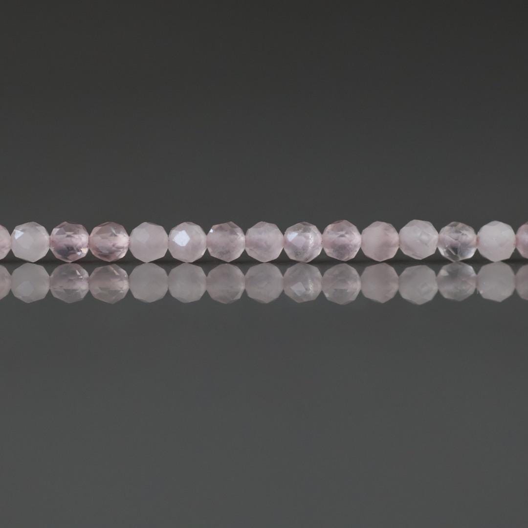 2mm AAA Pink Morganite Beads - Tiny Faceted Round Natural Gemstone 15" Strand