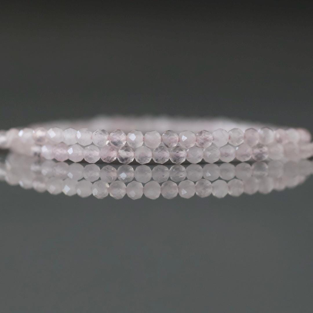 2mm AAA Pink Morganite Beads Micro Faceted Beads 15" Natural Pale Pink Gemstone Beads Beading Crafter Gift July Birthstone DIY Jewelry