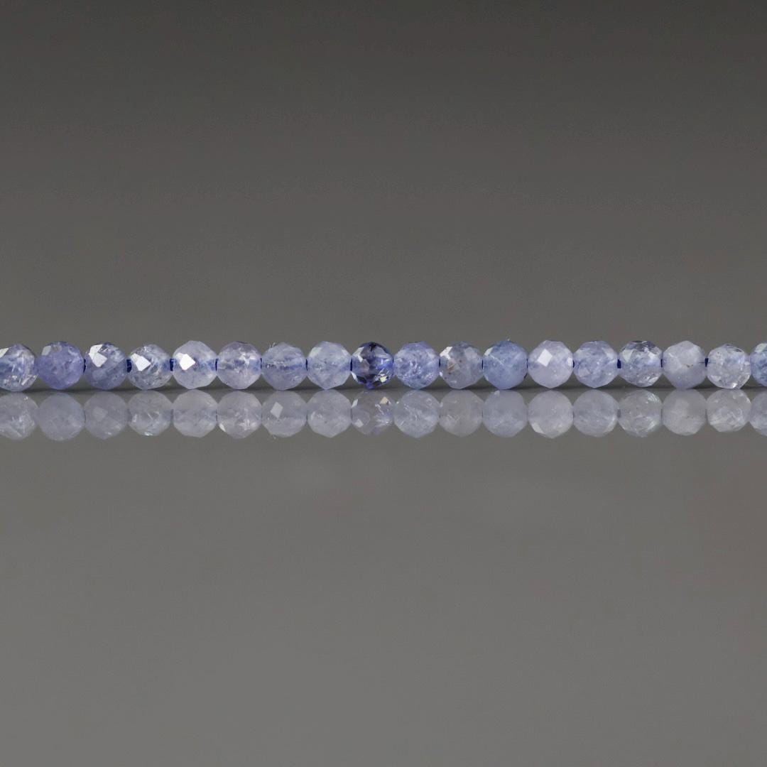 2mm AAA Tanzanite Beads Micro Faceted Beads 15" Natural Tanzanite Gemstone Beads Beading Crafter Gift December Birthstone