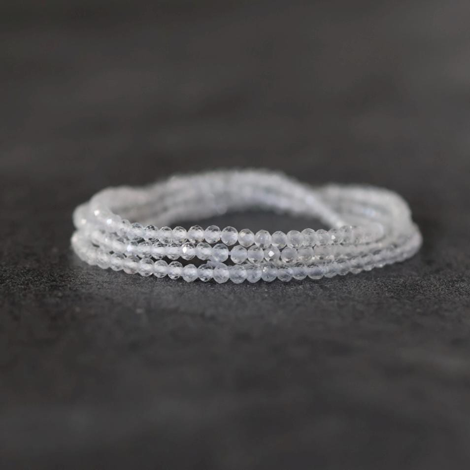 2mm AAA White Topaz Faceted Beads Round 15" Natural Topaz Clear Sparkly Gemstone Beads Beading Crafter Gift April Birthstone DIY Jewelry