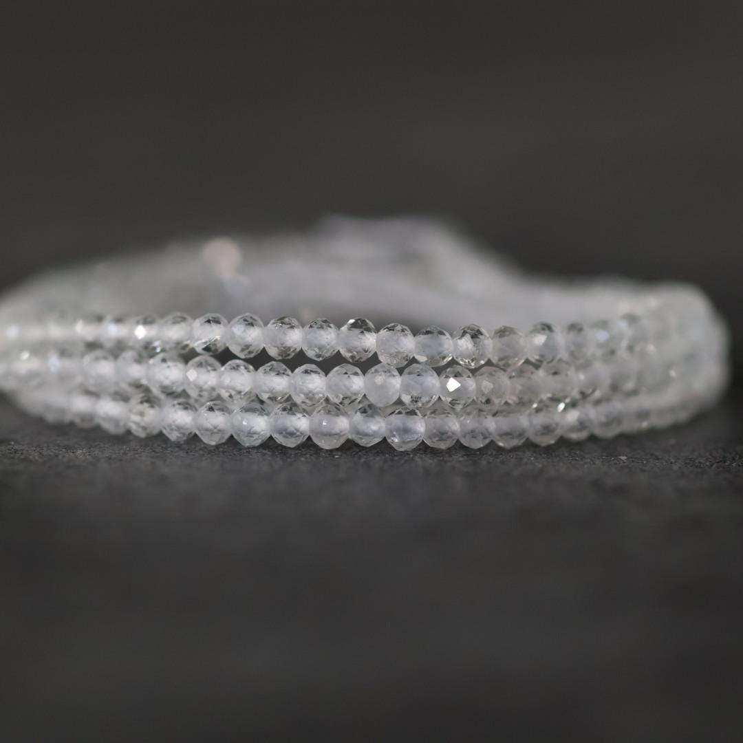 2mm AAA White Topaz Faceted Beads Round 15" Natural Topaz Clear Sparkly Gemstone Beads Beading Crafter Gift April Birthstone DIY Jewelry