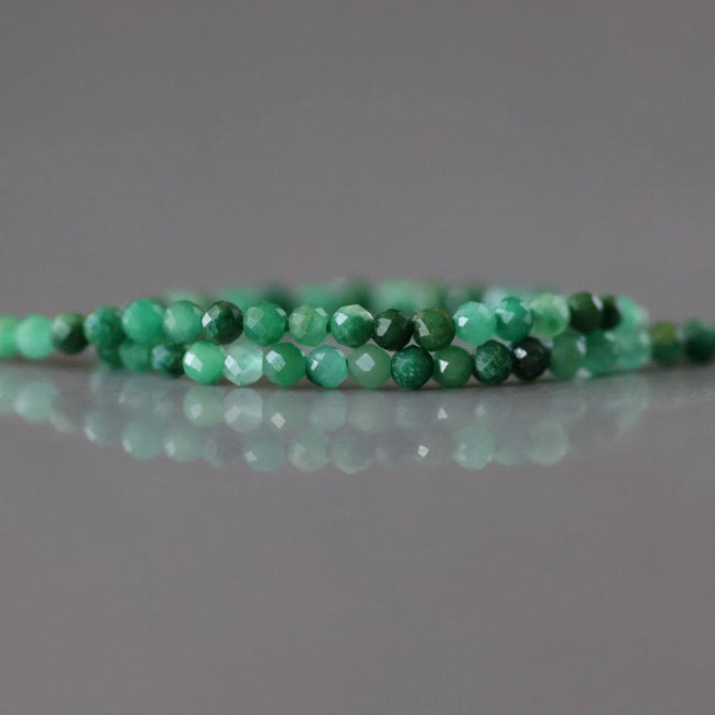 2mm Natural Jade Micro Faceted Beads 15" African Jade Round Genuine Gemstone Beads for Jewelry Making Beading Craft Gift Beads DIY Jewelry