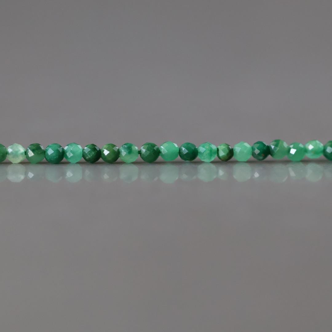 2mm Natural Jade Micro Faceted Beads 15" African Jade Round Genuine Gemstone Beads for Jewelry Making Beading Craft Gift Beads DIY Jewelry