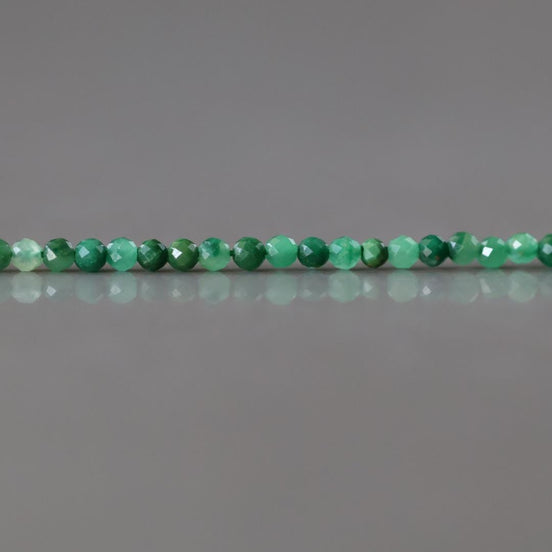 2mm Natural Jade Micro Faceted Beads 15" African Jade Round Genuine Gemstone Beads for Jewelry Making Beading Craft Gift Beads DIY Jewelry
