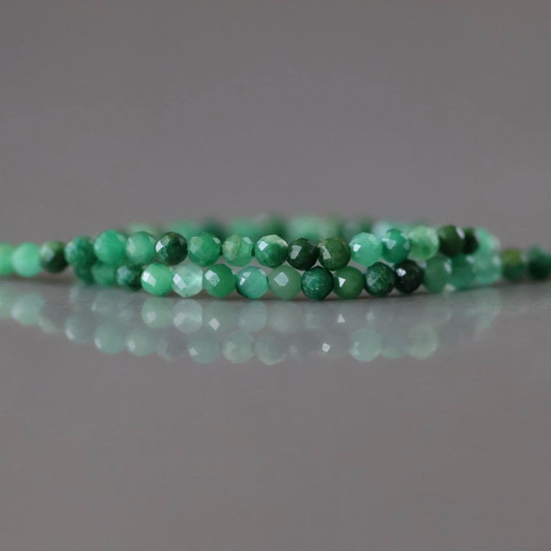 2mm African Jade Beads ‚Äì Tiny Faceted Round Natural Gemstone 15" Strand