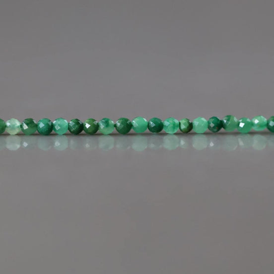 2mm African Jade Beads ‚Äì Tiny Faceted Round Natural Gemstone 15" Strand