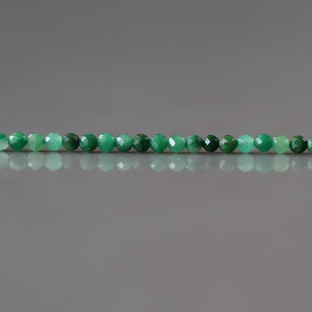 2mm African Jade Beads ‚Äì Tiny Faceted Round Natural Gemstone 15" Strand