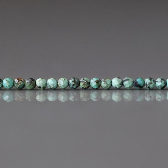 2mm African Turquoise Faceted Beads 15" Turquoise Genuine Gemstone Beads for Jewelry Making Beading Craft Gift Beads December Birthstone