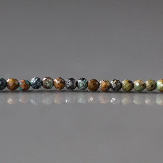 2mm African Turquoise Faceted Beads 15" Turquoise Genuine Gemstone Beads for Jewelry Making Beading Craft Gift Beads December Birthstone