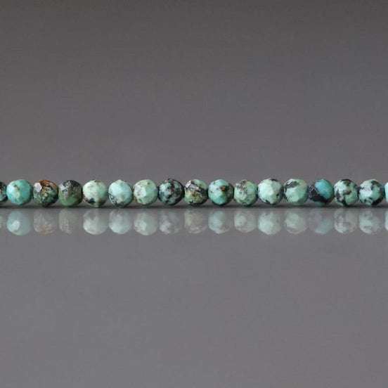 2mm African Turquoise Beads - Tiny Faceted Round Natural Gemstone 15" Strand