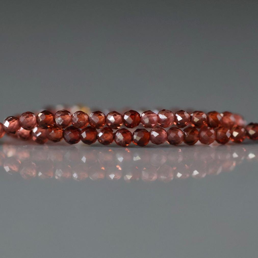 2mm AAA Almandine Garnet Beads Micro Faceted Beads 15" Natural Garnet Gemstone Beads Beading Crafter Gift