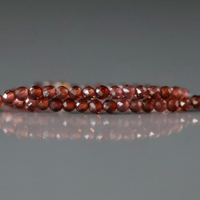 2mm AAA Almandine Garnet Beads Micro Faceted Beads 15" Natural Garnet Gemstone Beads Beading Crafter Gift
