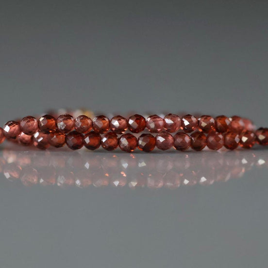 2mm AAA Almandine Garnet Beads Micro Faceted Beads 15" Natural Garnet Gemstone Beads Beading Crafter Gift