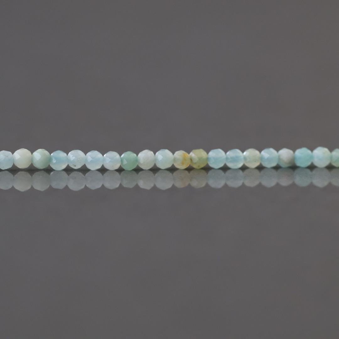 2mm Amazonite Beads Faceted 15" Multi Color amazonite Genuine Gemstone Beads for Jewelry Making Beading Craft Gift Beads