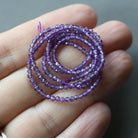 2mm Amethyst Beads ‚Äì Tiny Faceted Round Natural Gemstone 15" Strand