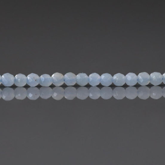 2mm Angelite Beads – Tiny Faceted Round Natural Gemstone 15" Strand