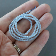 2mm Angelite Beads – Tiny Faceted Round Natural Gemstone 15