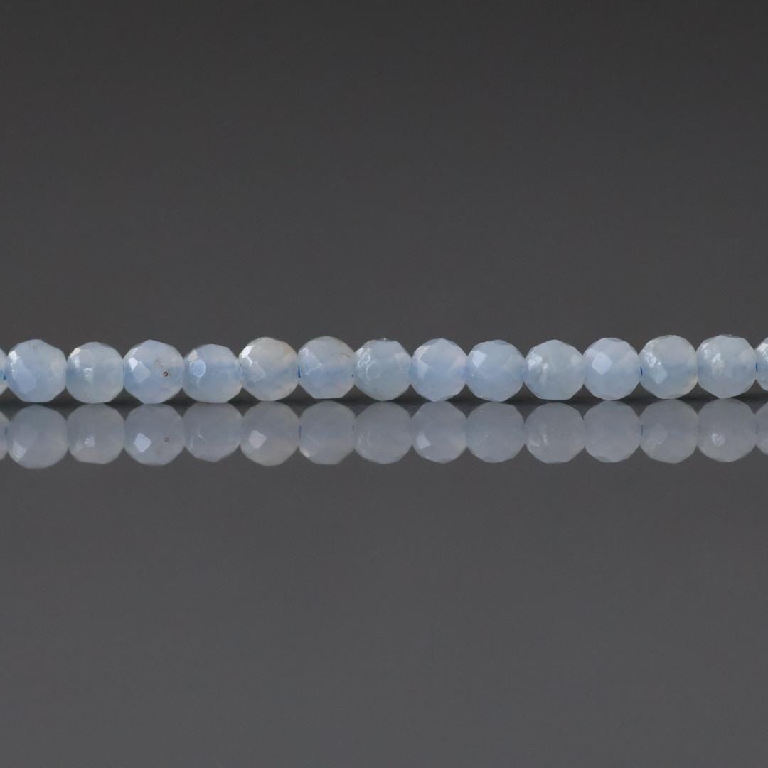 2mm Angelite Beads – Tiny Faceted Round Natural Gemstone 15" Strand
