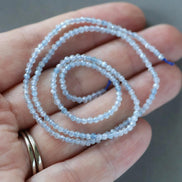 2mm Aquamarine Beads – Tiny Faceted Round Natural Gemstone 15