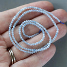 2mm Aquamarine Beads ‚Äì Tiny Faceted Round Natural Gemstone 15" Strand