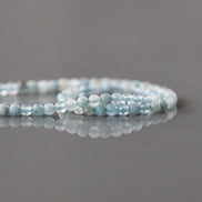 2mm Aquamarine Beads – Tiny Smooth Round Natural Gemstone 15