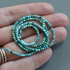2mm Arizona Turquoise Beads – Tiny Faceted Round Natural Gemstone 15" Strand