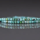 2mm Arizona Turquoise Beads – Tiny Faceted Round Natural Gemstone 15" Strand
