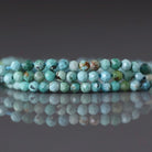 2mm Arizona Turquoise Beads – Tiny Faceted Round Natural Gemstone 15" Strand