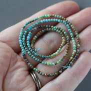 2mm Arizona Turquoise Beads - Tiny Smooth Round Natural Gemstone 15