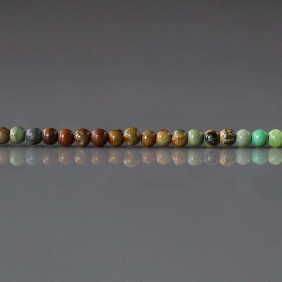 2mm Arizona Turquoise Beads - Tiny Smooth Round Natural Gemstone 15" Strand