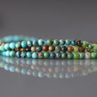 2mm Arizona Turquoise Beads - Tiny Smooth Round Natural Gemstone 15" Strand